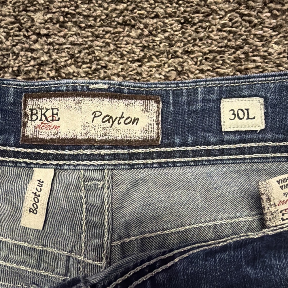 BKE Jeans Womens 30 L Boot Cut Low Rise Denim Stretch Dark Wash Payton 34x31.5 - Picture 3 of 10